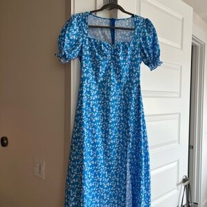 Reformation Blue and White Floral Midi Dress